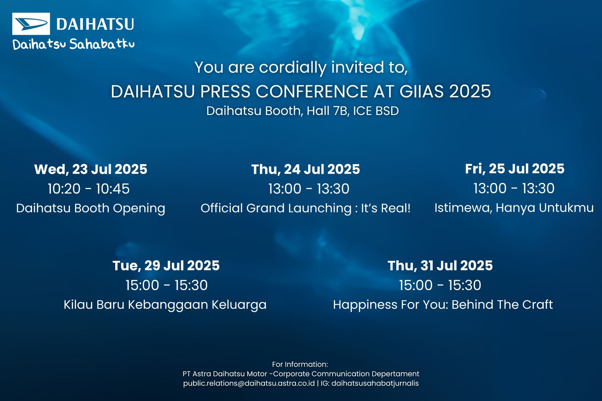 Jadwal Konferensi Pers Daihatsu Di Giias 2025